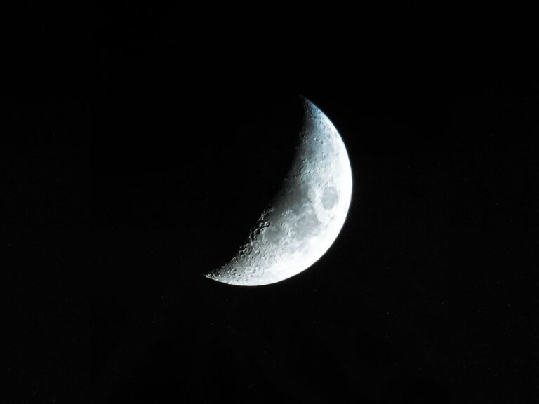 half moon at nighttime